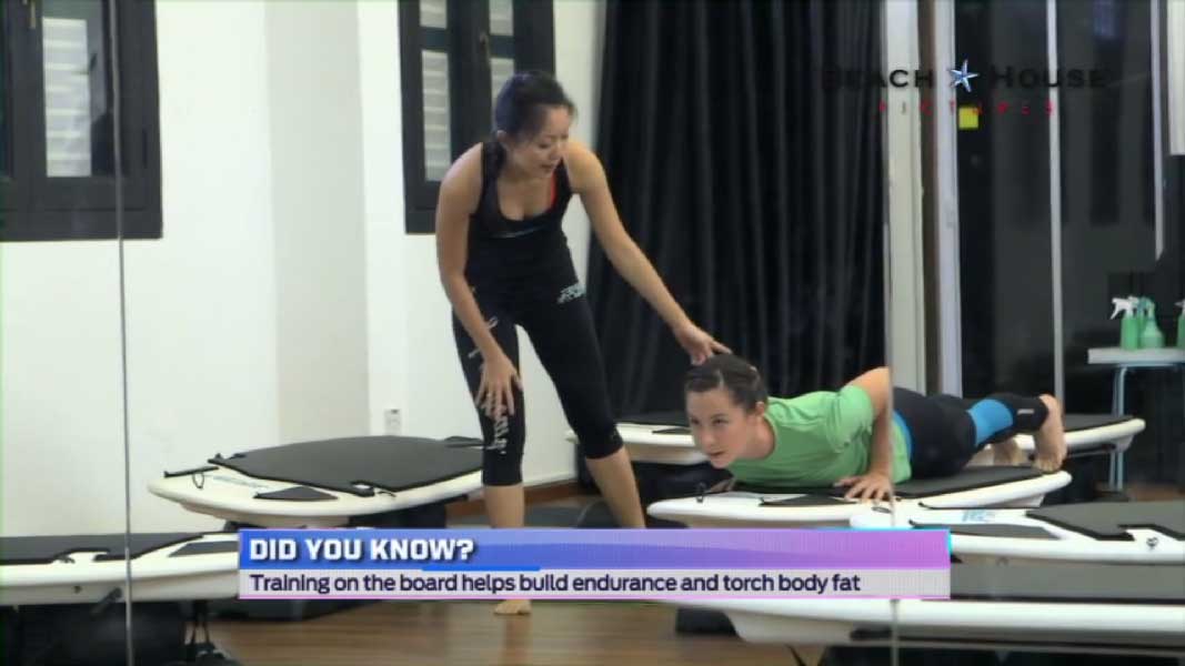 Sister HIIT Kelly Latimer at Surfset with Shuyi