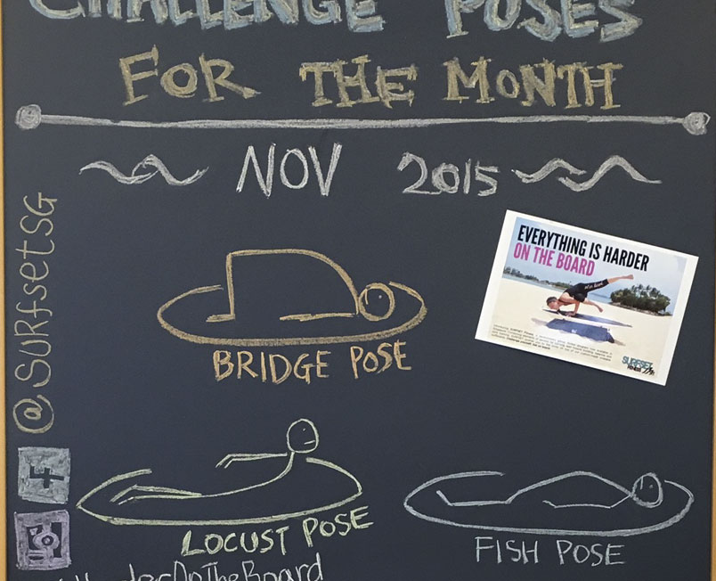 October challenge yoga poses bridge locust and fish pose