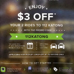 GrabTaxi Promotion for Katong i12 $3 off