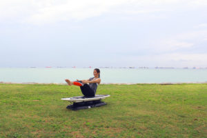 Limaran Boat Pose on SURFSET board