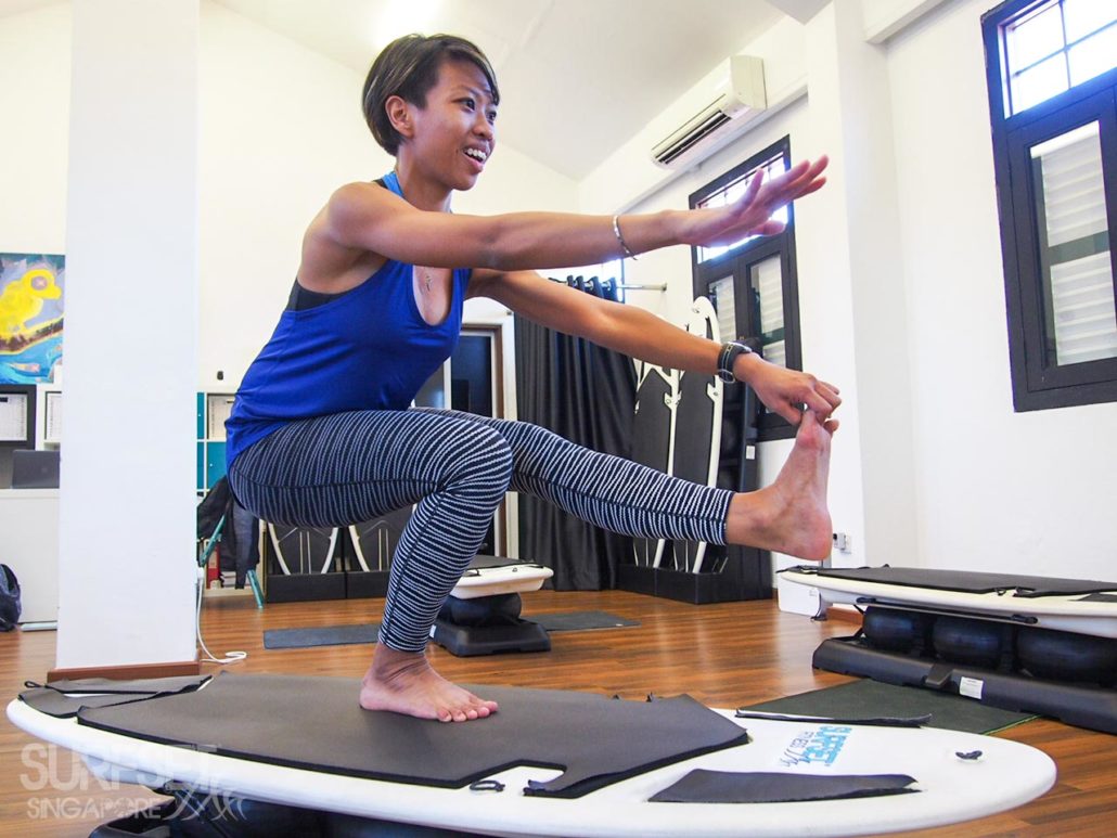 Core Exercise Pistol Squat on SURFSET board