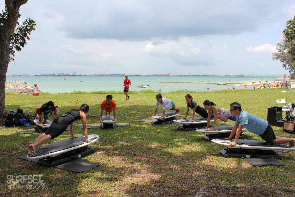 Group core classes at East Coast Park, Singapore
