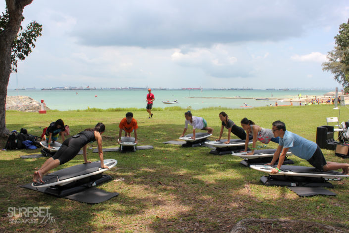 Group core classes at East Coast Park, Singapore