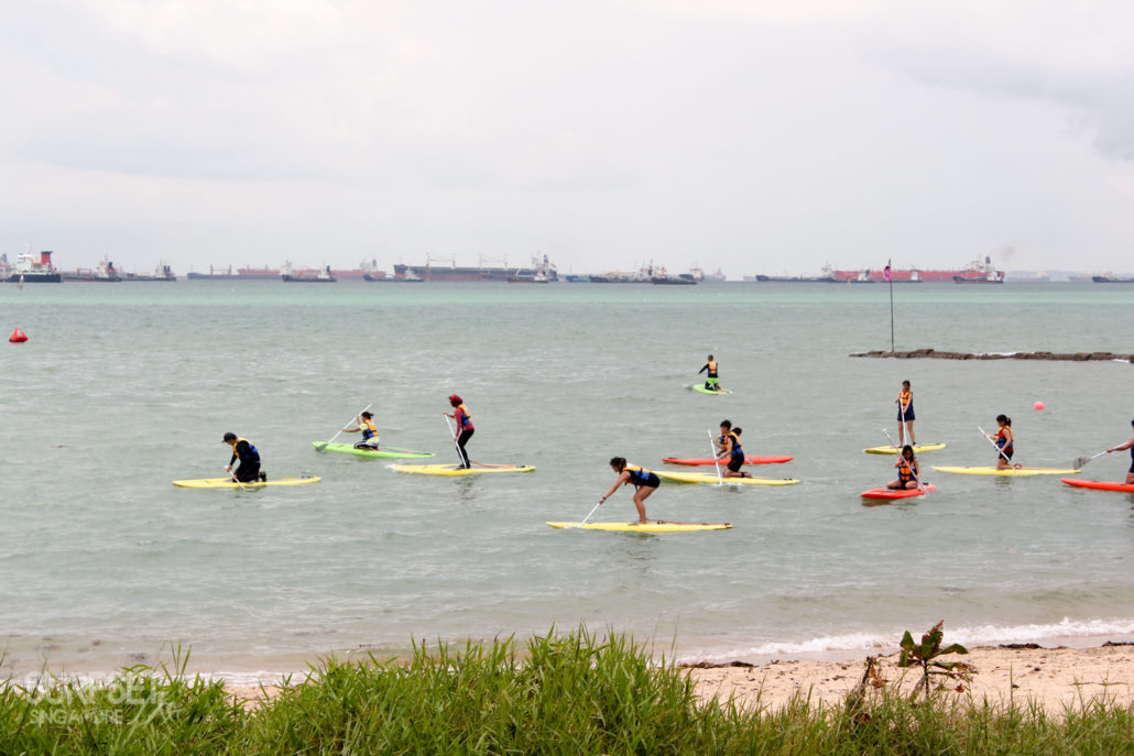 Stand up paddling at East Coast Park
