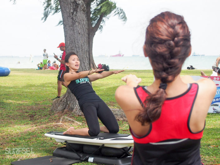 Fitness instructor teaching