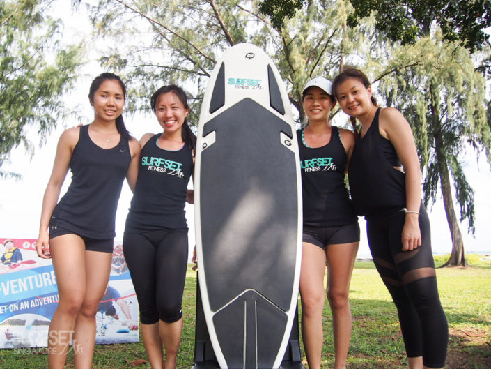 Instructors and facilitators with SURFSET board
